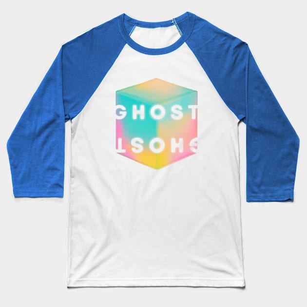 Ghost Cube Illusion Baseball T-Shirt by casualteesinc